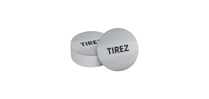 Panneau d'information - Tirez - Diam 83 mm - Acier inoxydable