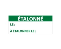 Étiquettes contrôle "ÉTALONNÉ LE" - 38 x 16mm - Polymère - 350 ex