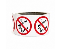 Rouleau de pictos - Interdiction fumer vapoter - P002 - ISO 7010 100 mm