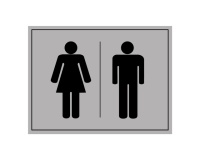 Plaque gravée - Pictogramme WC homme/femme - 10 x 14 cm - Gravoply Inox