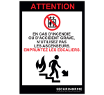 Poster - Consignes évacuation escaliers - A3 plastifié Droite