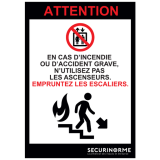 Poster - Consignes évacuation escaliers - A3 plastifié Droite