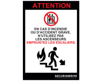 Poster - Consignes évacuation escaliers - A3 plastifié Droite