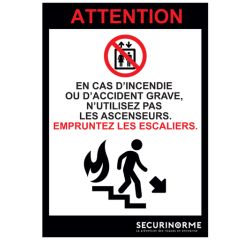 Poster - Consignes évacuation escaliers - A3 plastifié