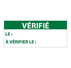 Étiquettes remplissables - VÉRIFIÉ LE - 38x16 mm - 350 ex