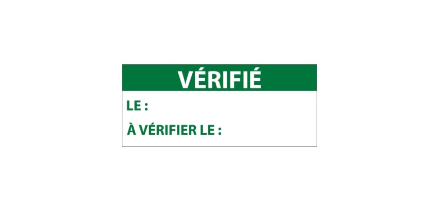 Étiquettes remplissables - VÉRIFIÉ LE - 38x16 mm - 350 ex