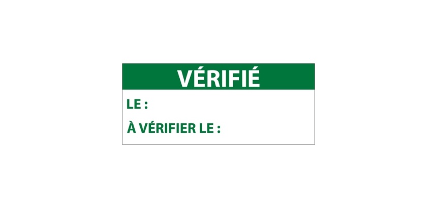 Étiquettes remplissables - VÉRIFIÉ LE - 38x16 mm - 350 ex