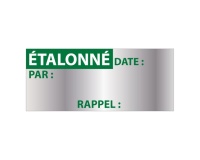 Étiquettes inspection aluminium "Étalonné" résistantes 350 ex