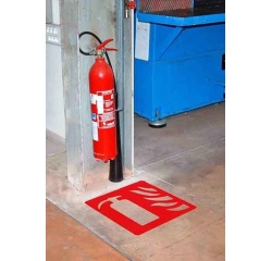 Marquage au sol - Adhésif extincteur - PVC robuste - 480 x 470 mm