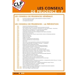 Poster - Conseils Prudence  Pictos Danger - Plastifié