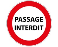 Panneau de prescription - Passage interdit - B19 - ISO 7010 Vinyle Souple Autocollant 200 mm