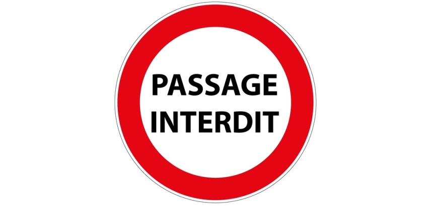 Panneau de prescription - Passage interdit - B19 - ISO 7010 Vinyle Souple Autocollant 200 mm