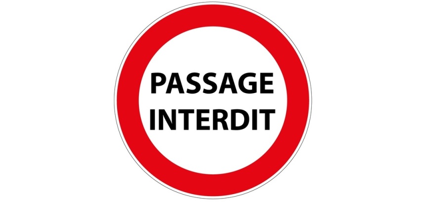 Panneau de prescription - Passage interdit - B19 - ISO 7010 Vinyle Souple Autocollant 200 mm