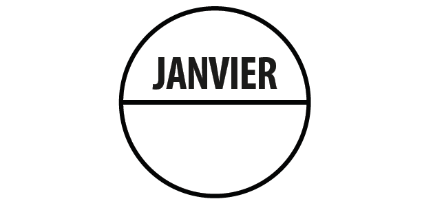 Rouleau de Pastilles d'inventaire "Janvier" - Ø 40 mm - 500 ex