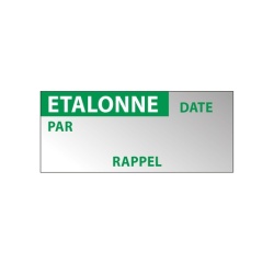 Étiquettes inspection aluminium "Étalonné" résistantes 350 ex