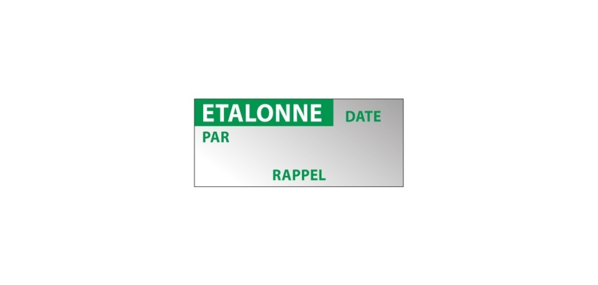 Étiquettes inspection aluminium "Étalonné" résistantes 350 ex