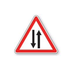 Panneau de danger A18 - Circulation deux sens Vinyle Souple Autocollant 200 mm