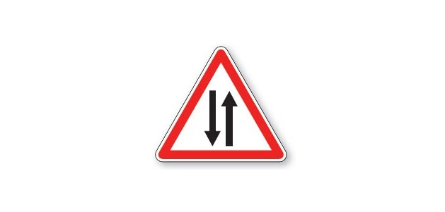 Panneau de danger A18 - Circulation deux sens Vinyle Souple Autocollant 200 mm