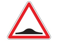 Panneau Danger - Ralentisseur Dos d'Âne - A2b Vinyle Souple Autocollant 200 mm