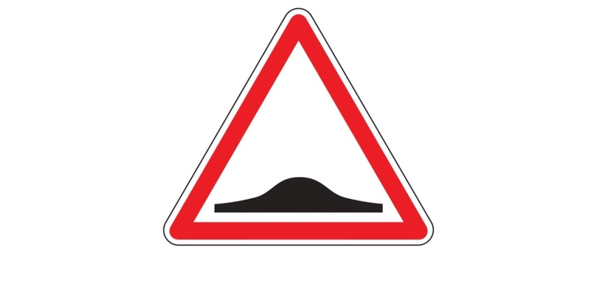 Panneau Danger - Ralentisseur Dos d'Âne - A2b Vinyle Souple Autocollant 200 mm