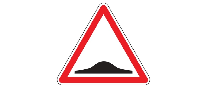 Panneau Danger - Ralentisseur Dos d'Âne - A2b Vinyle Souple Autocollant 200 mm