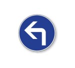 Panneau Obligation - Direction à Gauche- B21c1 Vinyle Souple Autocollant 200 mm