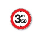 Panneau - Accès Interdit aux véhicules > 3,50m - Vinyle Vinyle Souple Autocollant 200 mm