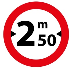 Panneau Prescription - Accès Interdit >2,50m - B11 Vinyle Souple Autocollant 200 mm