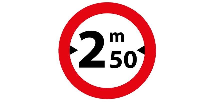 Panneau Prescription - Accès Interdit >2,50m - B11 Vinyle Souple Autocollant 200 mm