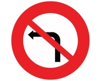 Panneau de prescription B2a - Interdit Tourner à Gauche Intersection