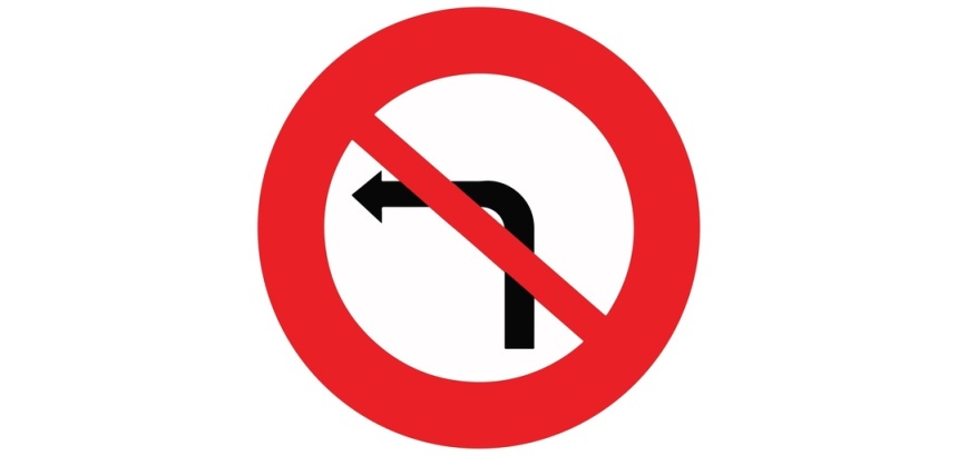 Panneau de prescription B2a - Interdit Tourner à Gauche Intersection