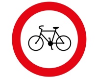 Panneau autocollant - Pictogramme Cycles interdits - B9b - ISO 7010 Vinyle Souple Autocollant 200 mm