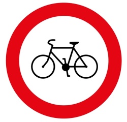 Panneau autocollant - Pictogramme Cycles interdits - B9b - ISO 7010 Vinyle Souple Autocollant 200 mm