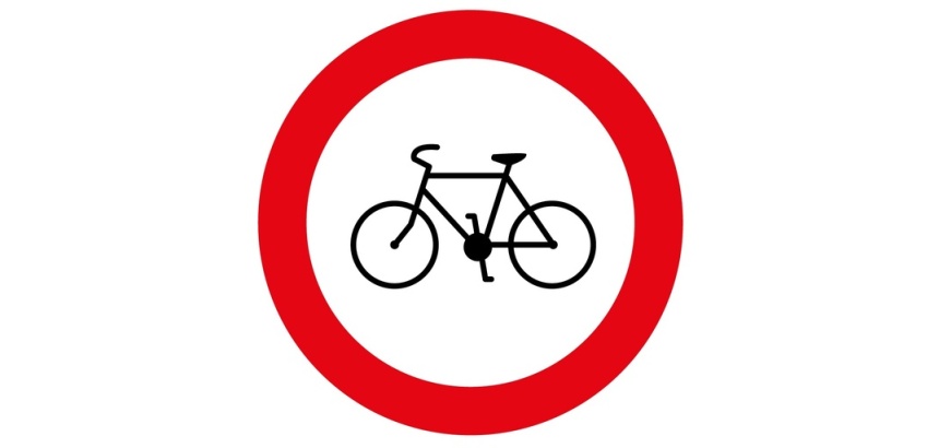 Panneau autocollant - Pictogramme Cycles interdits - B9b - ISO 7010 Vinyle Souple Autocollant 200 mm