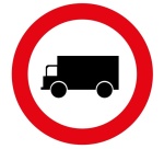 Panneau - Accès interdit véhicules transport marchandise Vinyle Souple Autocollant 200 mm