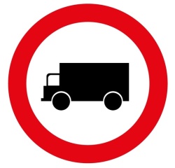 Panneau - Accès interdit véhicules transport marchandise Vinyle Souple Autocollant 200 mm