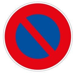 Panneau d'intersection - Stationnement Interdit - B6a1 Vinyle Souple Autocollant 200 mm