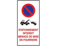 Autocollant - Stationnement Interdit - Mise en Fourrière - 20 ex