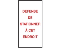 Autocollants - Défense de stationner - 110x220mm - Lot de 20
