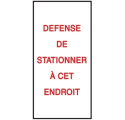 Autocollants - Défense de stationner - 110x220mm - Lot de 20