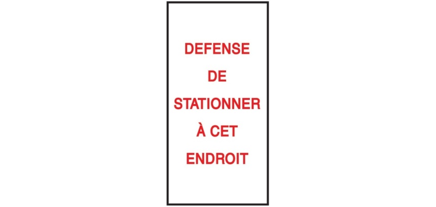 Autocollants - Défense de stationner - 110x220mm - Lot de 20