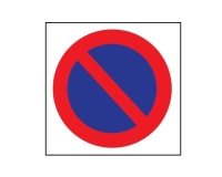 Adhésif carré - Stationnement interdit - 150x150 mm - Lot de 20