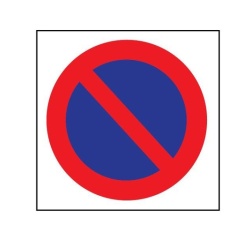 Adhésif carré - Stationnement interdit - 150x150 mm - Lot de 20