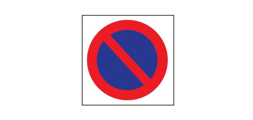 Adhésif carré - Stationnement interdit - 150x150 mm - Lot de 20