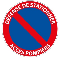 Panneau Défense de stationner Accès Pompiers 200 mm Vinyle Souple Autocollant