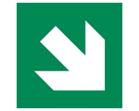 Panneau d'Évacuation - Flèche Diagonale Bas Droite - ISO 7010
