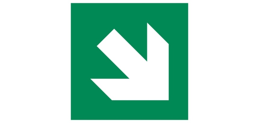 Panneau d'Évacuation - Flèche Diagonale Bas Droite - ISO 7010