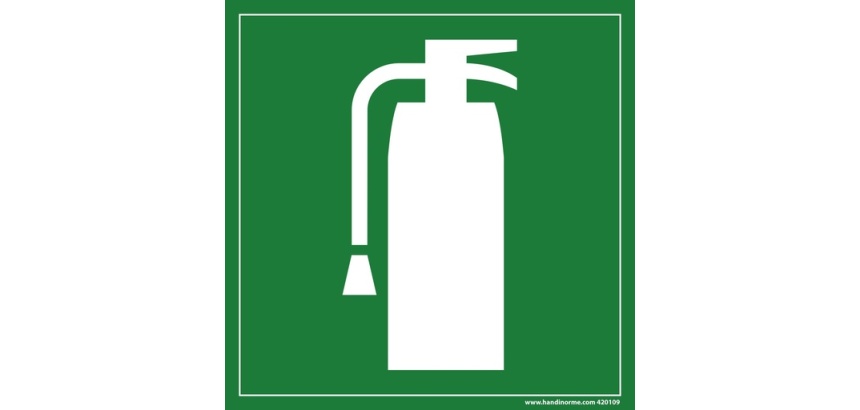 Signalétique incendie - Pictogramme Extincteur - ISO 7001 125 x 125 mm Vinyle Souple Autocollant