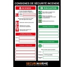 Poster - Consignes sécurité incendie - 297x420 mm - Plastifié
