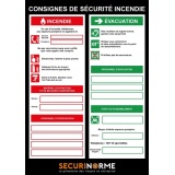 Poster - Consignes sécurité incendie - 297x420 mm - Plastifié
